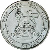 () Монета Великобритания 1902 год 1  ""   Биметалл (Серебро - Ниобиум)  AU